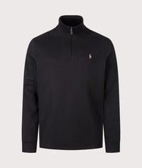 Loose Fit Estate-Rib Quarter Zip Knit Jumper: 002 Polo Black 