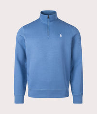 Double-Knit Quarter Zip Sweatshirt: 506 Delta Blue 