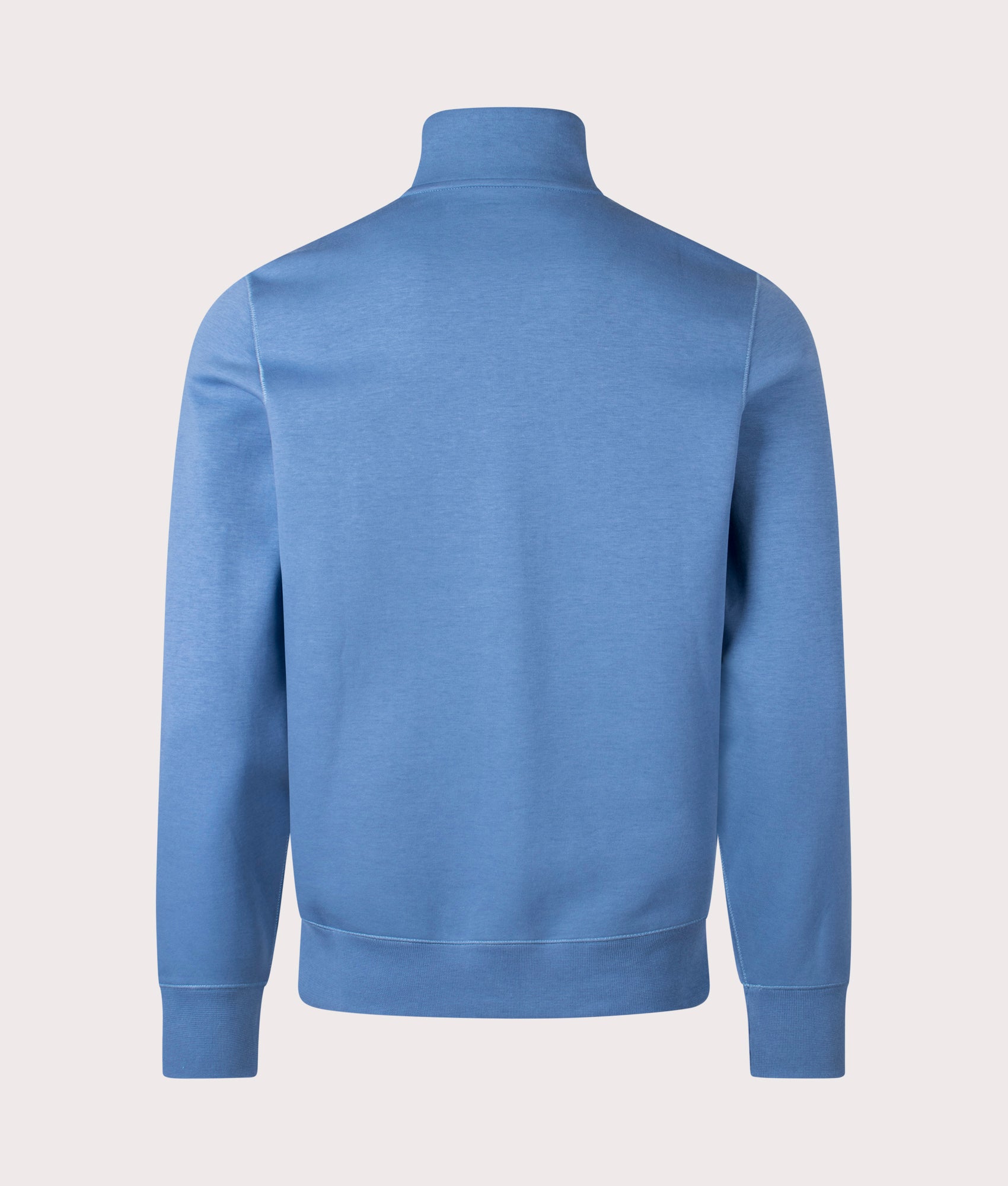 Double Knit Quarter Zip Sweatshirt in Delta Blue | Polo Ralph Lauren | EQVVS | Back shot 