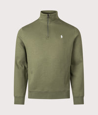 Double-Knit Quarter Zip Sweatshirt: 501 Supply Olive 