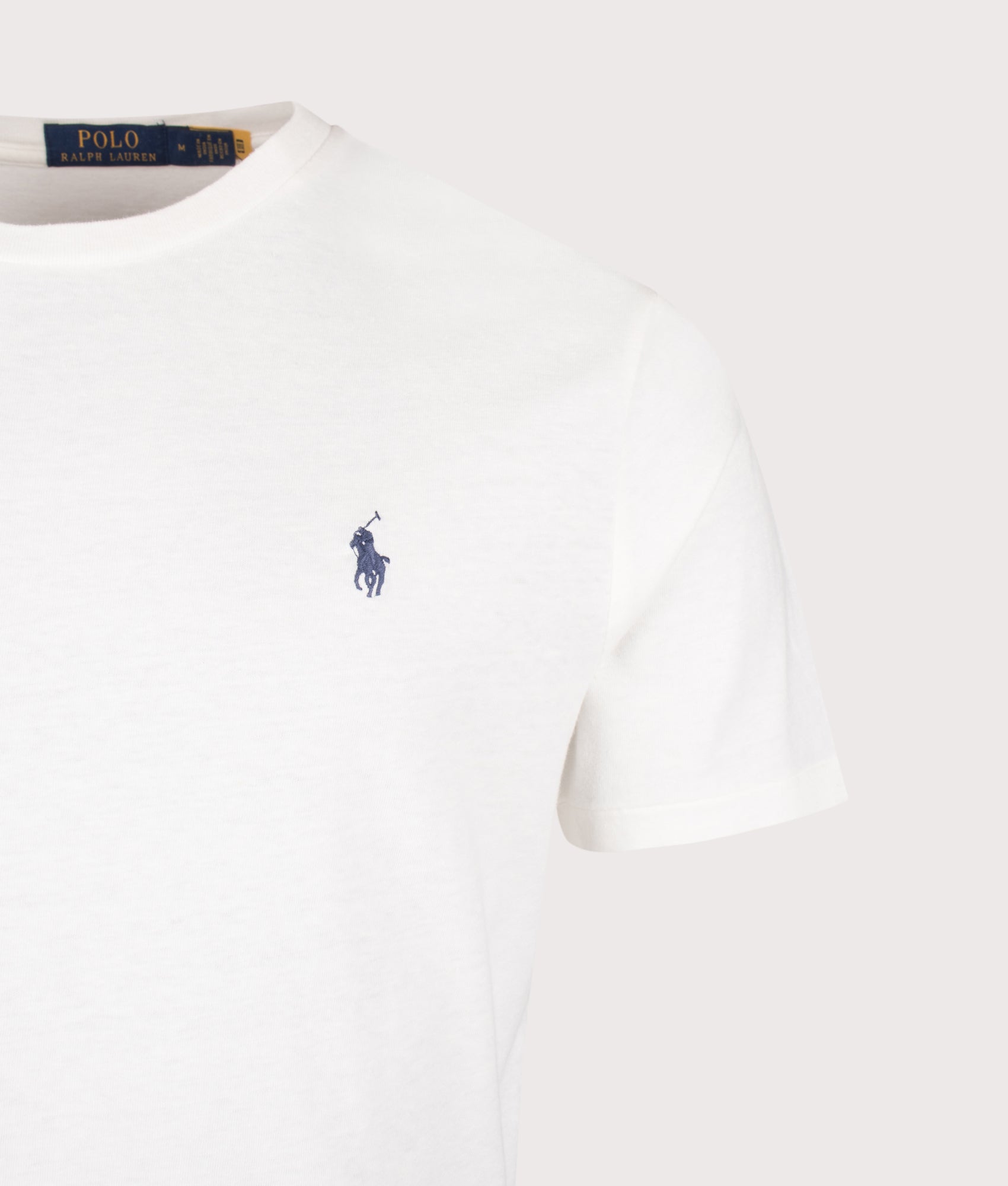 Polo Ralph Lauren Cotton-Linen Blend T-Shirt in Nevis at EQVVS Menswear. Detail shot.