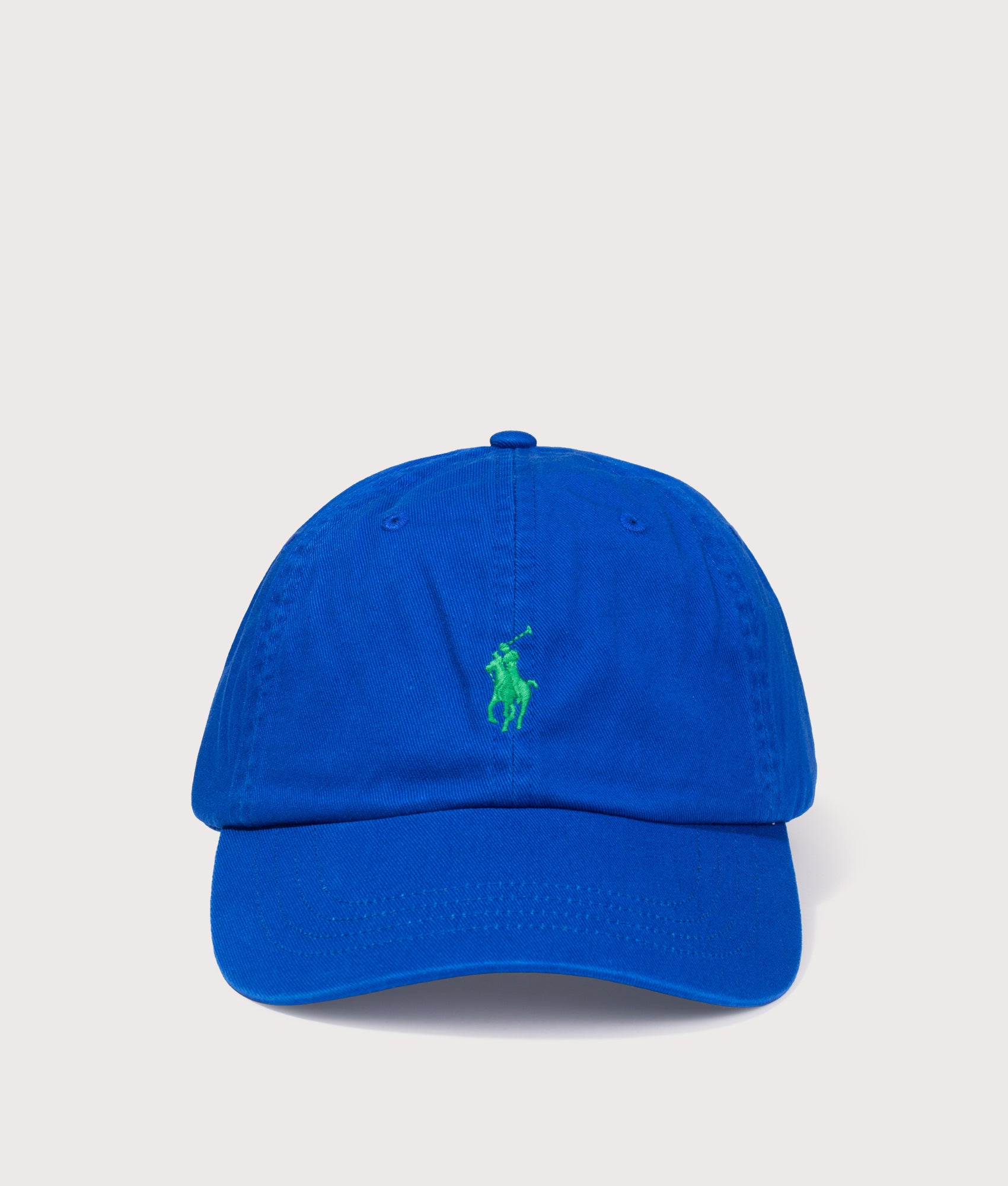 Polo Ralph Lauren Iconic Cotton Chino Ball Cap in Pacific Royal at EQVVS Menswear. Front shot.