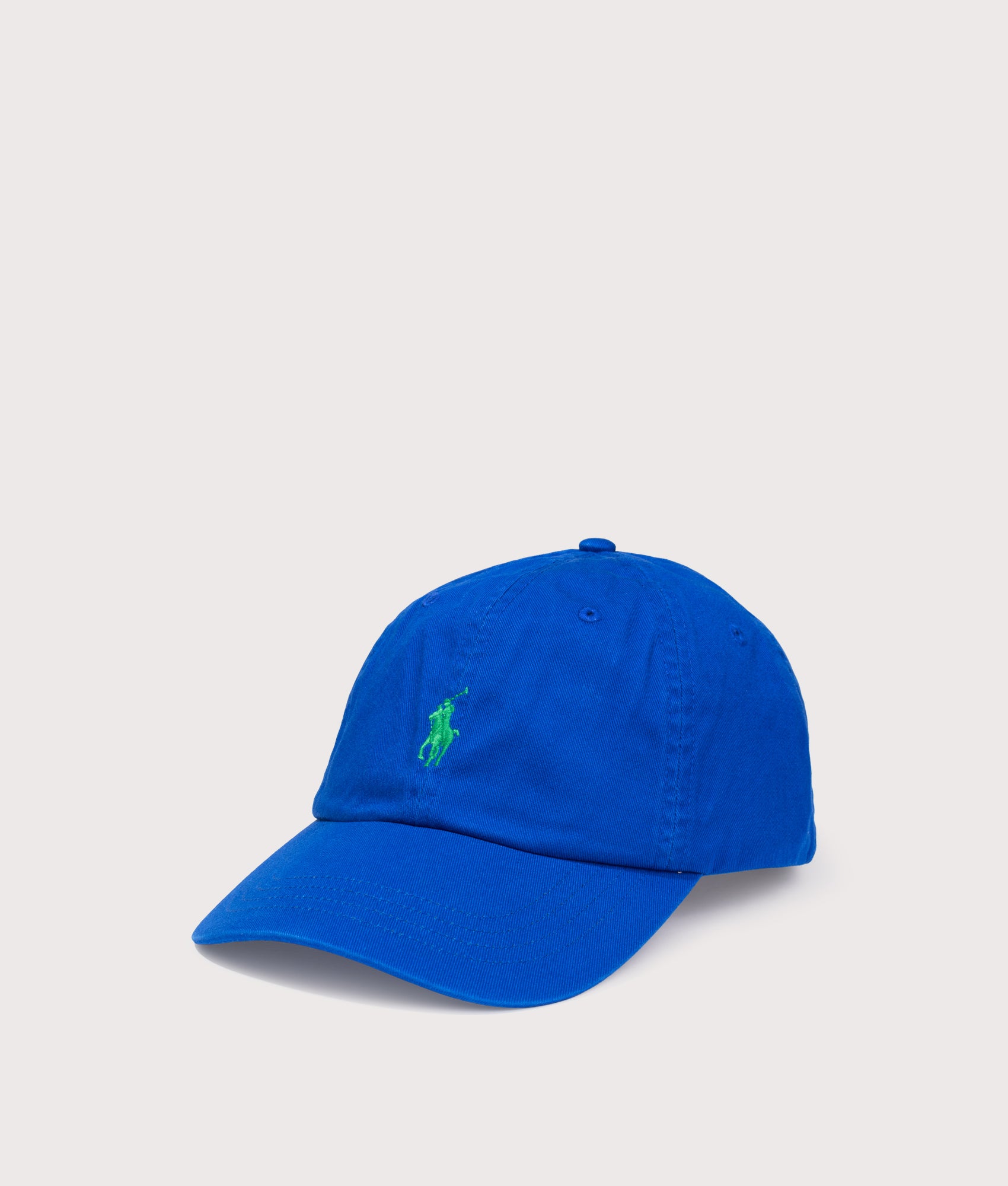 Polo Ralph Lauren Iconic Cotton Chino Ball Cap in Pacific Royal at EQVVS Menswear. Angled front shot.