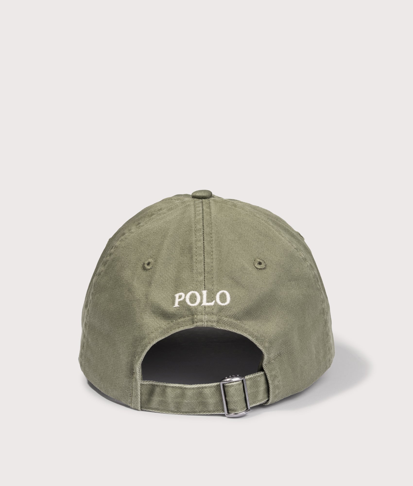 Polo Ralph Lauren Iconic Cotton Chino Ball Cap in Garden Trail and Cream PP at EQVVS Menswear. Back shot.