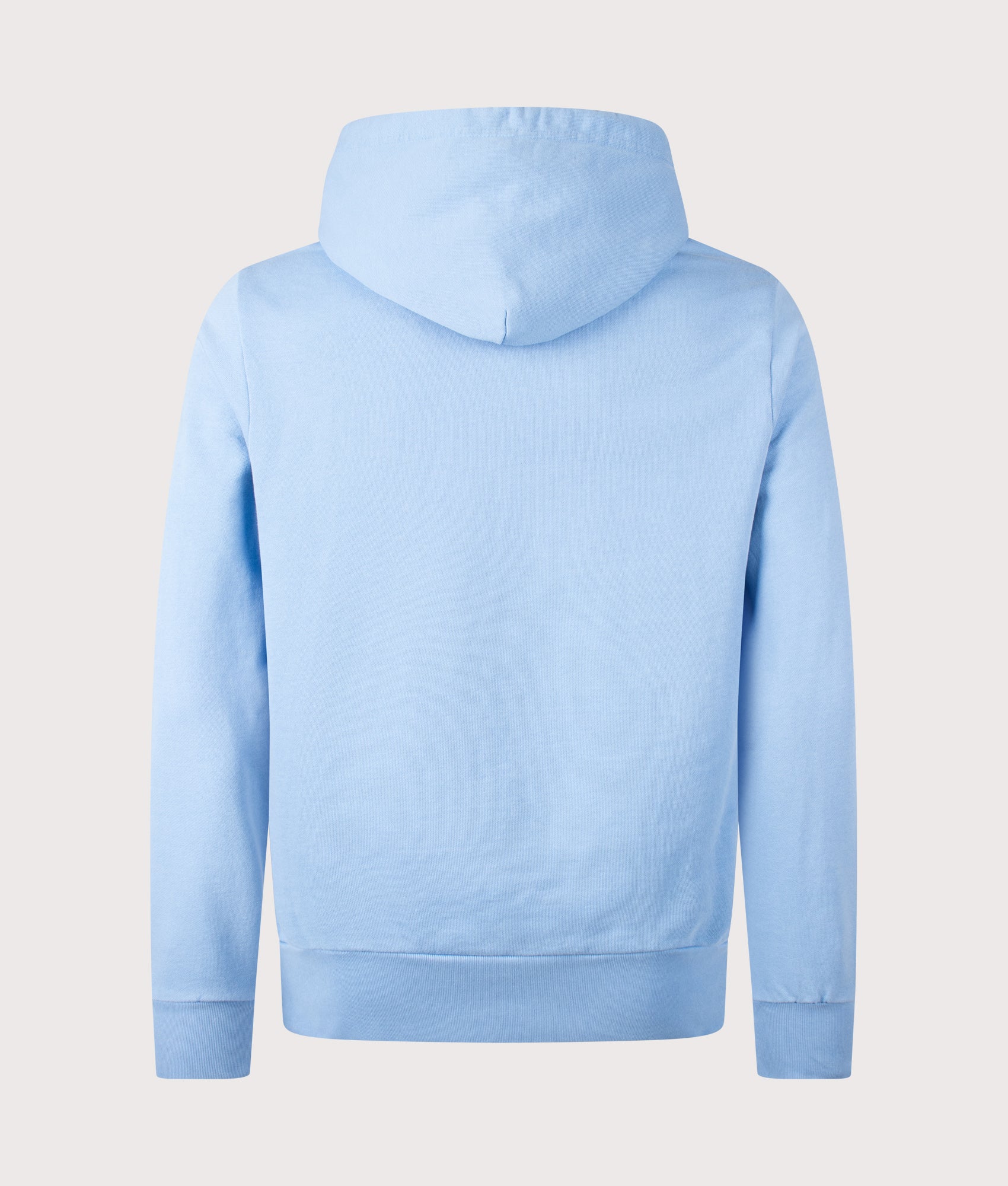 Polo Ralph Lauren Loopback Fleece Hoodie in Bristol Blue at EQVVS Menswear. Back shot.