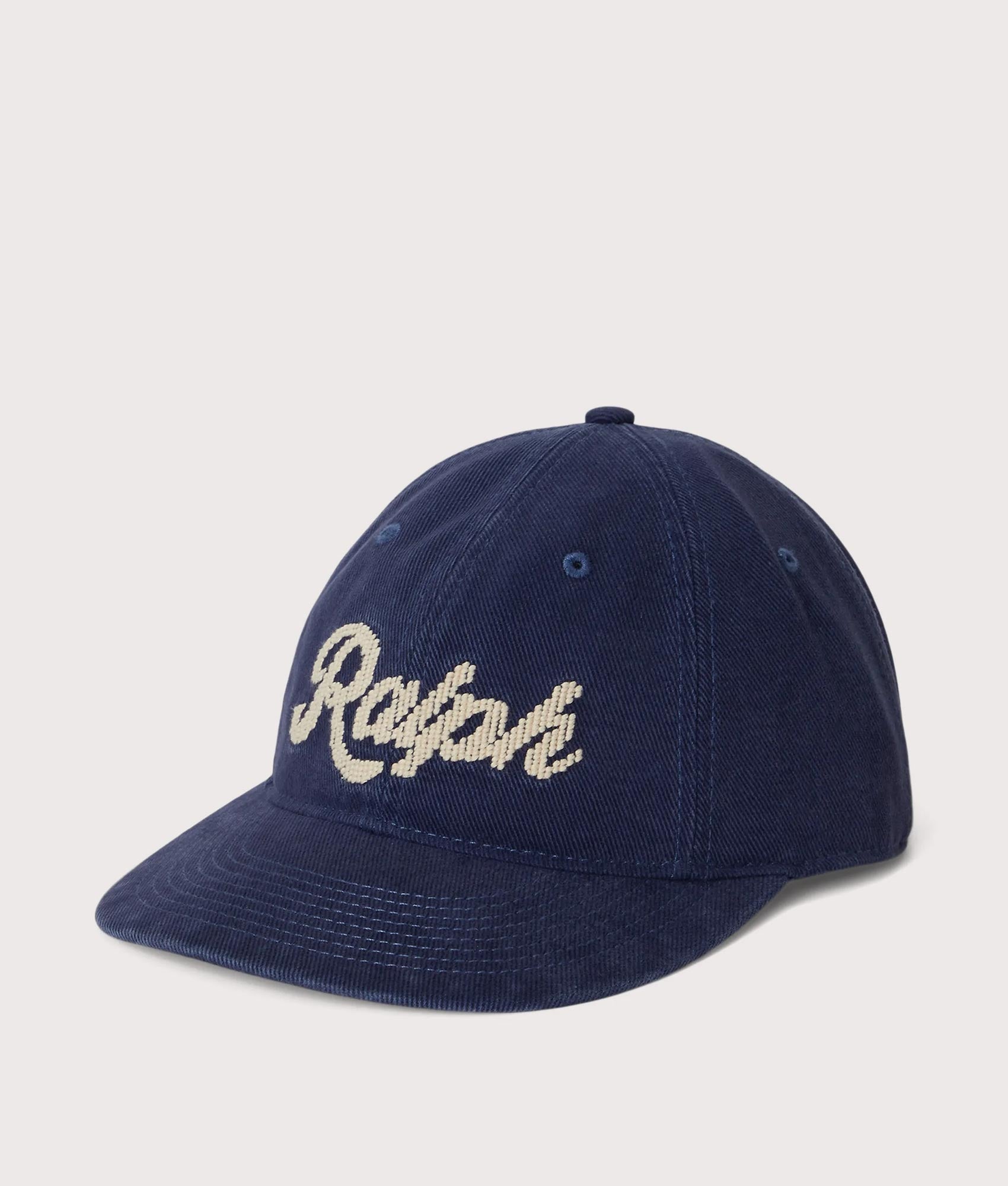 Polo Ralph Lauren Ralph Logo Twill Ball Cap in Newport Navy at EQVVS Menswear. Angled front shot.