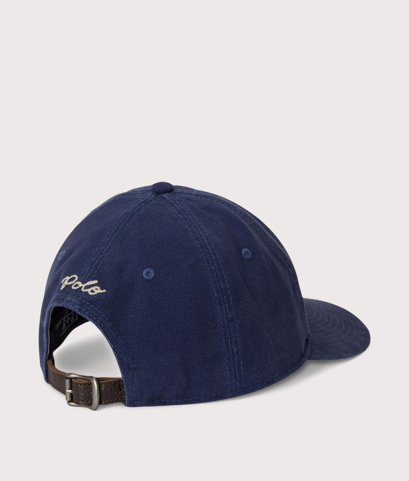 Polo Ralph Lauren Ralph Logo Twill Ball Cap in Newport Navy at EQVVS Menswear. Back shot.