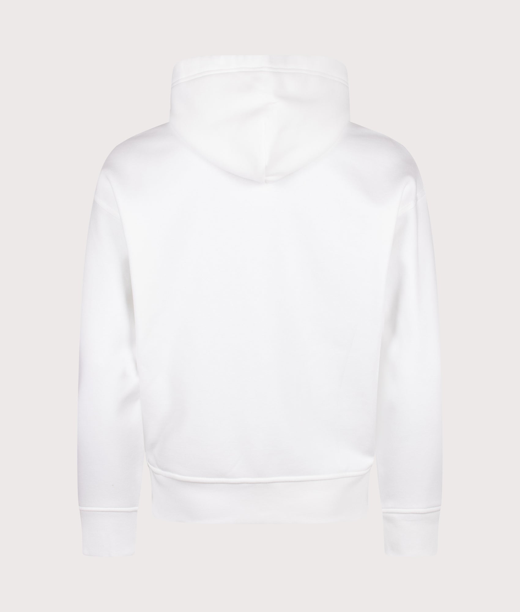 Polo Ralph Lauren Relaxed Fit Polo Sport Flag Logo Hoodie in White and Cruise Navy at EQVVS Menswear. Back shot.