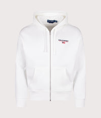 Relaxed Fit Polo Sport Flag Logo Hoodie: 003 White/Cruise Navy 