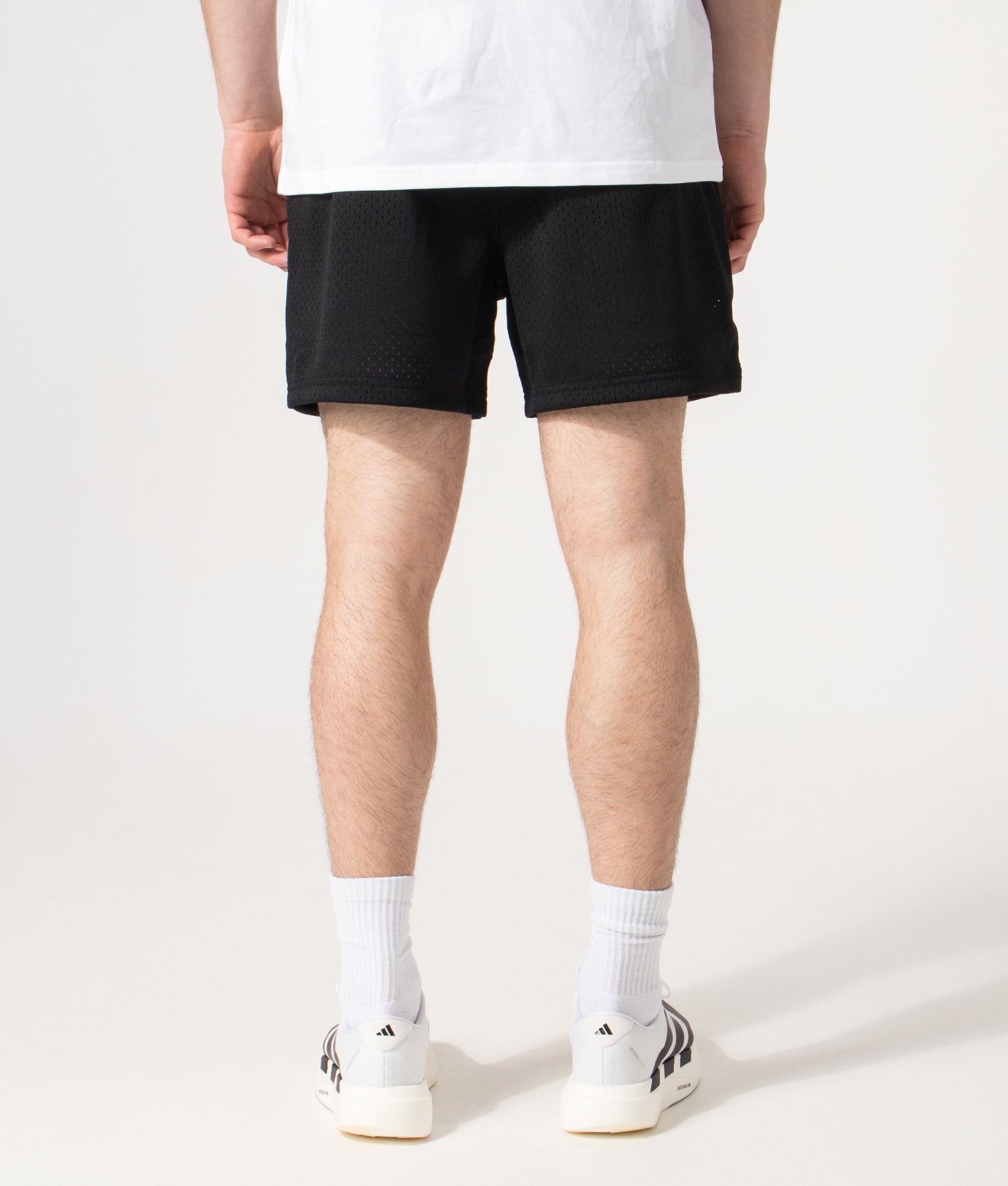 Polo Ralph Lauren Performance Mesh Sweat Shorts in Polo Black at EQVVS Menswear. Model back shot.