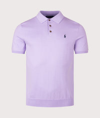Regular Fit Knitted Cotton Polo Shirt: 501 Powder Purple 