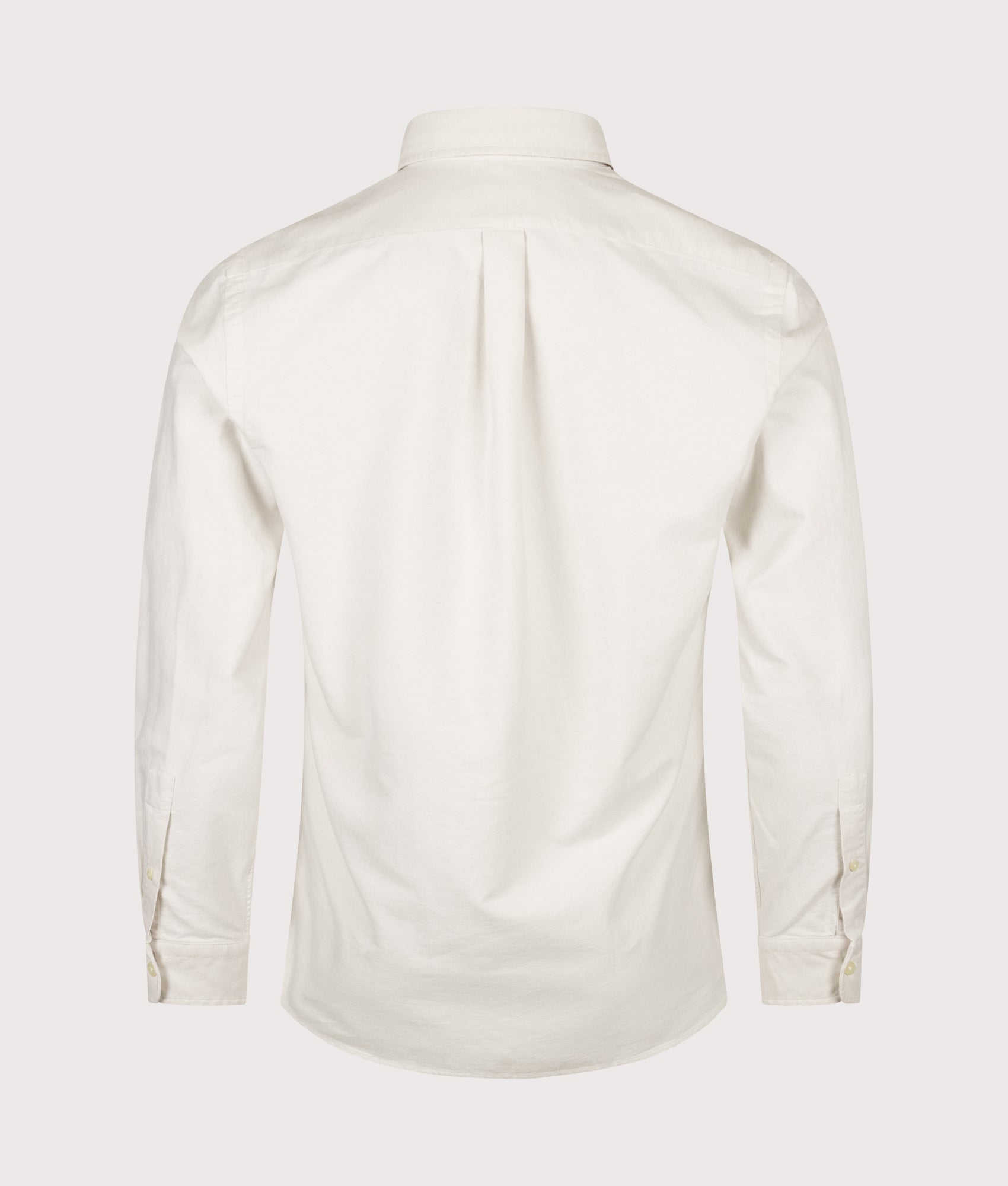 Polo Ralph Lauren Custom Fit Iconic Oxford Shirt arrives in Basic Sand at EQVVS Menswear. Back shot.
