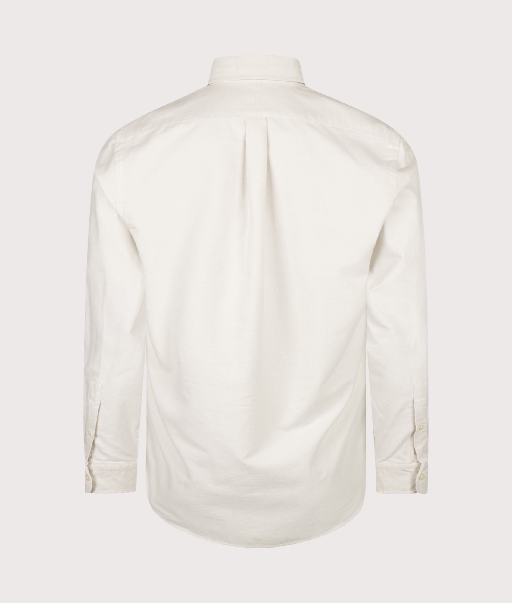 Polo Ralph Lauren Custom Fit Iconic Oxford Shirt arrives in Basic Sand at EQVVS Menswear. Back shot.