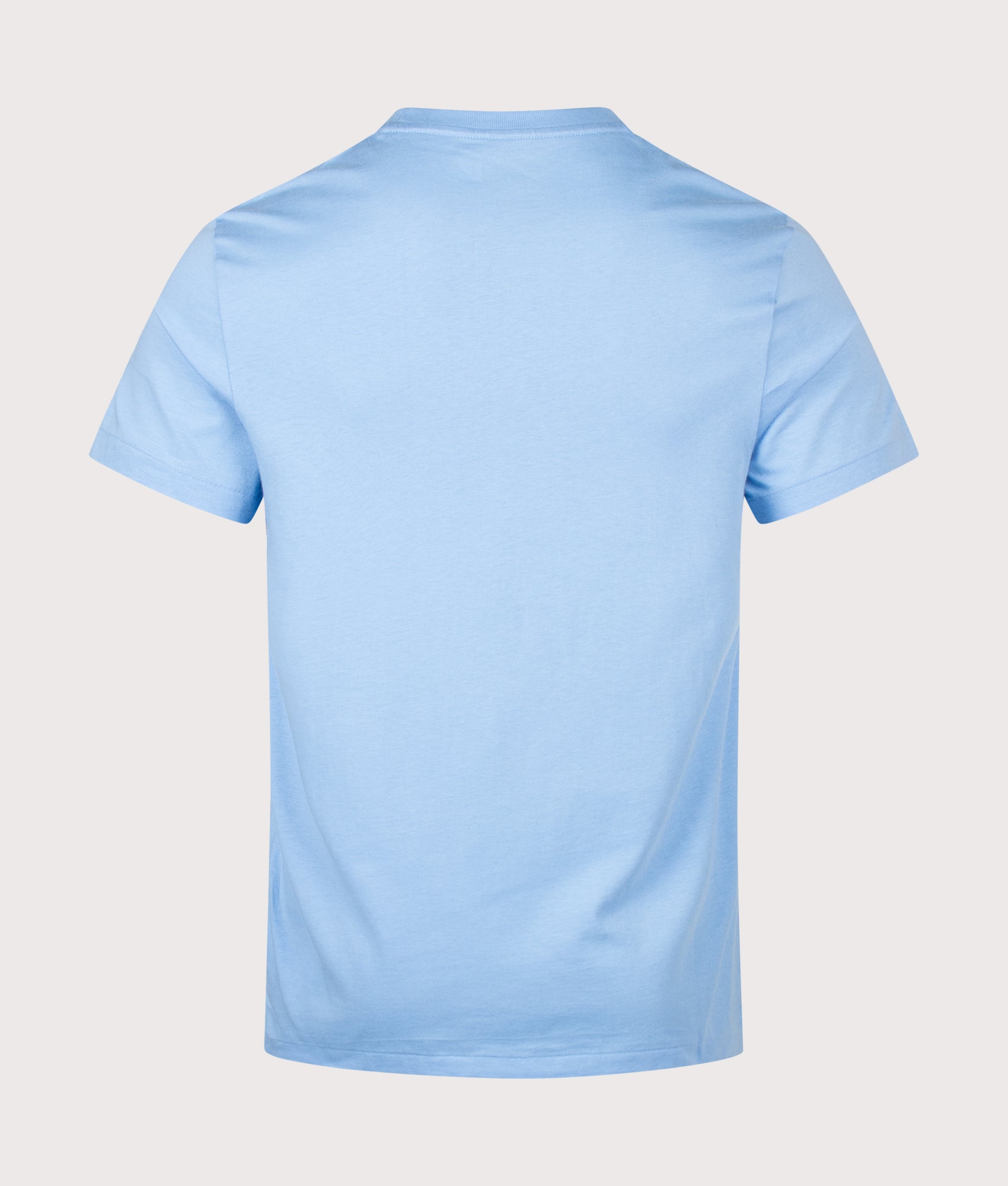 Polo Ralph Lauren Custom Slim Fit Jersey T-Shirt in Blue Lagoon at EQVVS Menswear. Back shot.