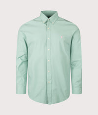 Custom Fit Stretch Poplin Shirt: 500 Essex Green 