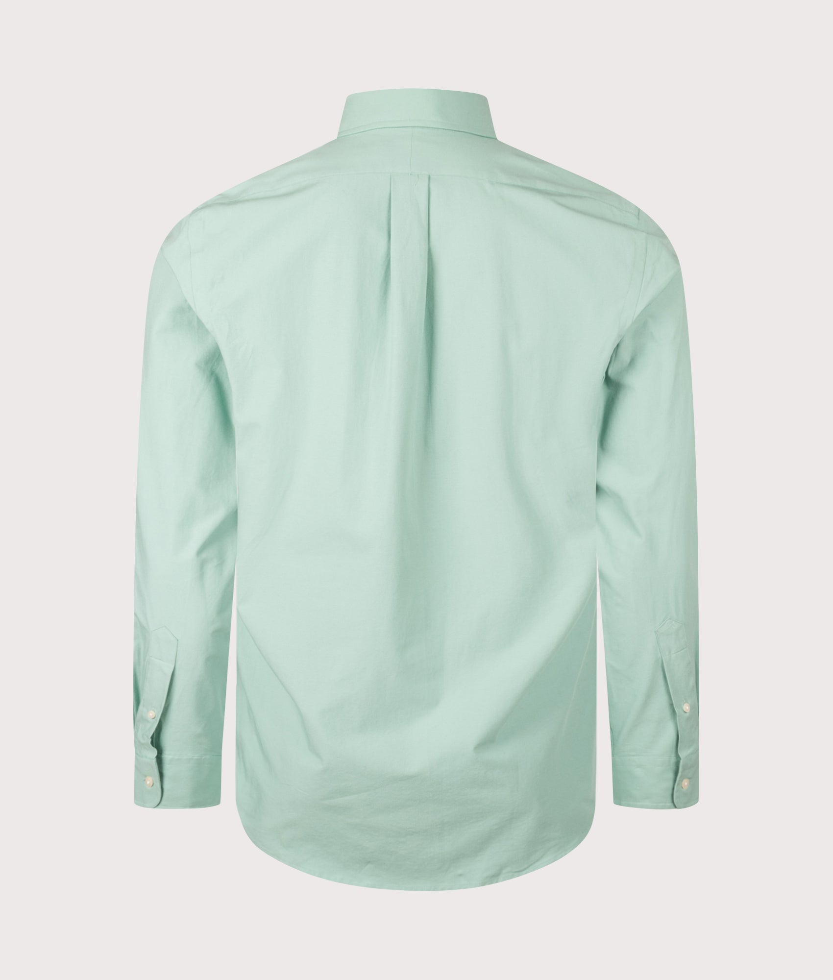 Polo Ralph Lauren Custom Fit Stretch Poplin Shirt in Essex Green at EQVVS Menswear. Back shot.