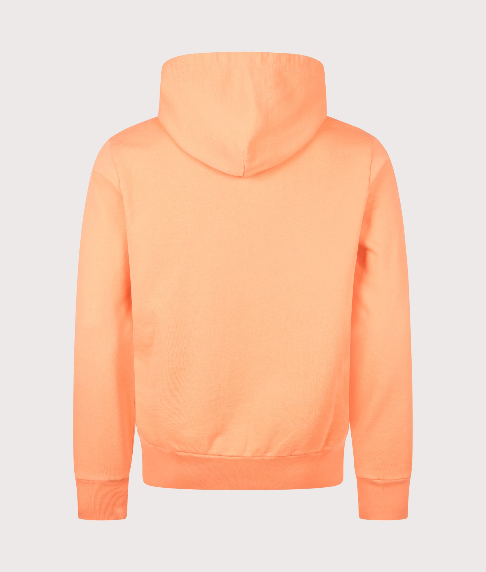 Loopback Fleece Hoodie in Pompano Orange by Polo Ralph Lauren. Shot by EQVVS. Back shot.