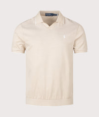 Jacquard Mesh Polo Shirt: 500 Coastal Beige 