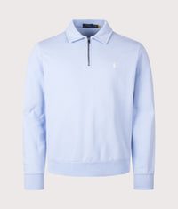Loopback Quarter Zip Sweatshirt: 001 Pebble Blue 