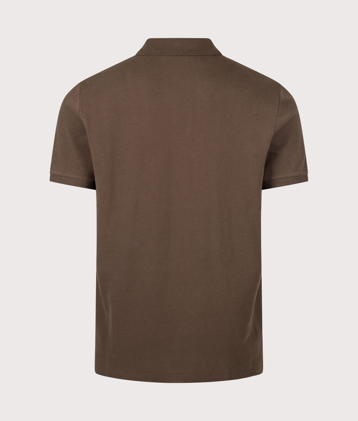 Polo Ralph Lauren Custom Slim Fit Mesh Polo Shirt in Nutmeg Brown at EQVVS Menswear. Back shot.