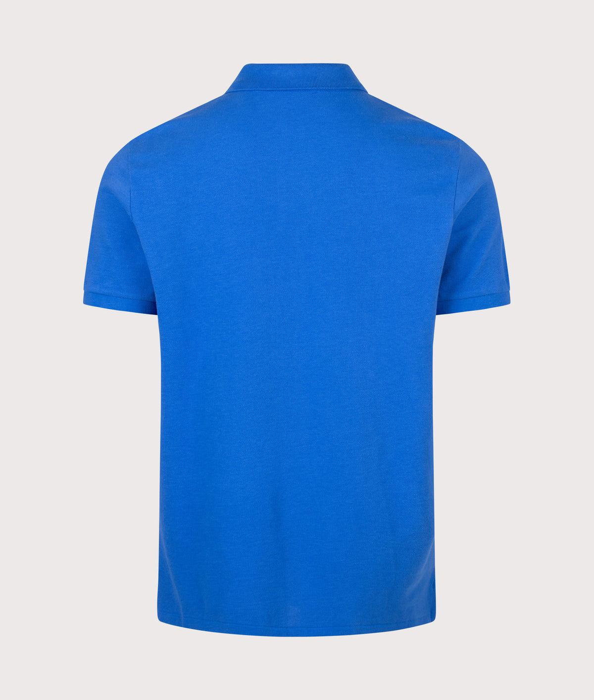 Polo Ralph Lauren Custom Slim Fit Mesh Polo Shirt in New Iris Blue at EQVVS Menswear. Back shot.