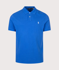 Custom Slim Fit Mesh Polo Shirt: 528 New Iris Blue 