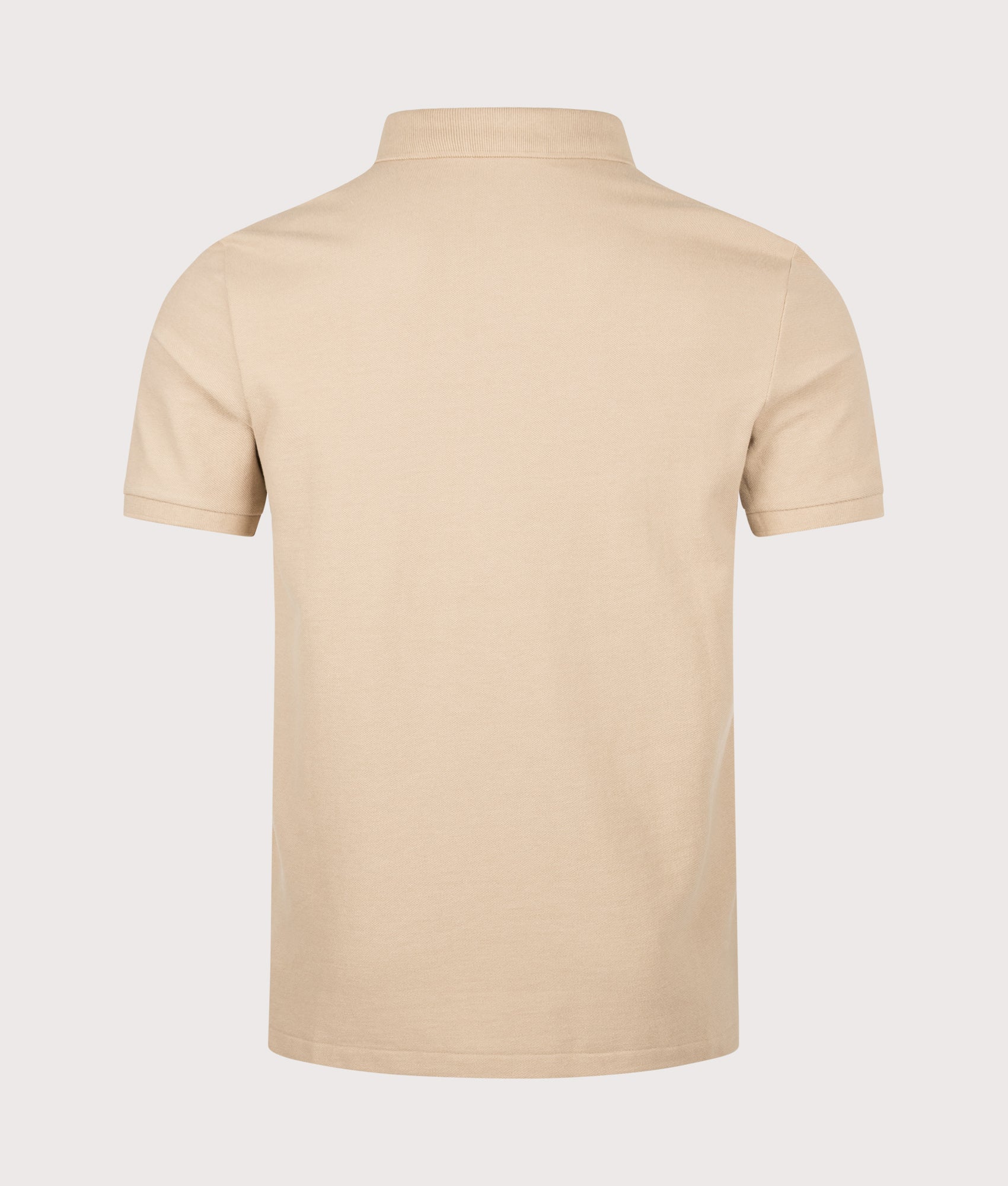 Polo Ralph Lauren Classic Fit Big Pony Mesh Polo Shirt in Vintage Khaki at EQVVS Menswear. Back shot.