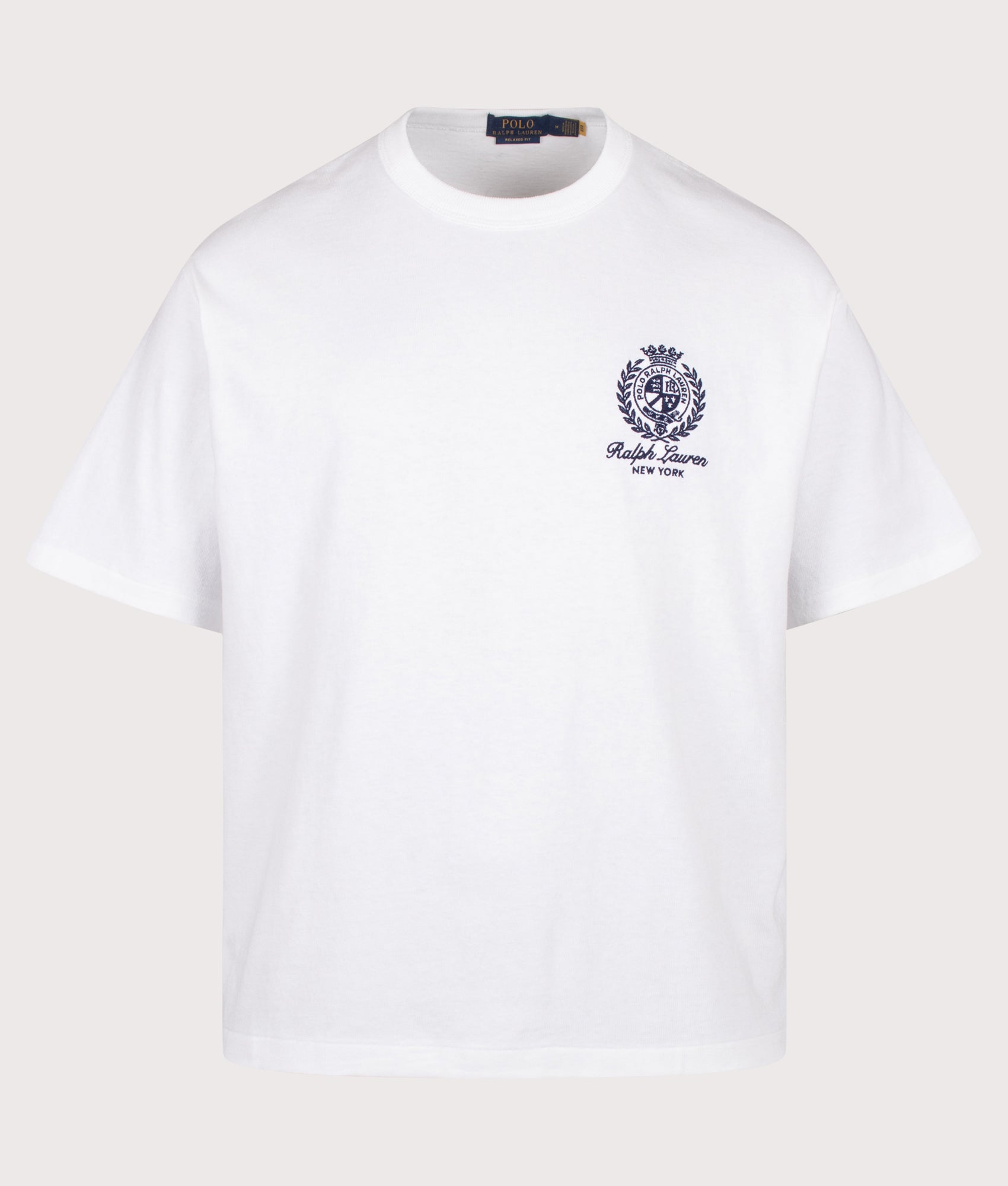 Polo Ralph Lauren Relaxed Fit 10/1 Jersey T-Shirt in White at EQVVS Menswear. Front shot.