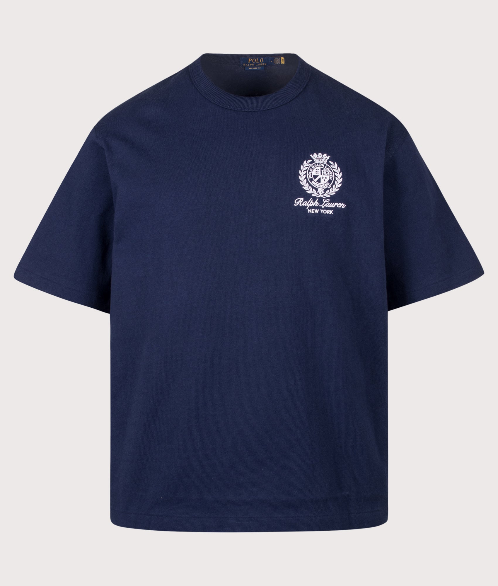 Polo Ralph Lauren Relaxed Fit 10/1 Jersey T-Shirt in Newport Navy at EQVVS Menswear. Front shot.