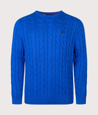 Regular Fit Cable Knit Cotton Jumper: 544 New Iris Blue 