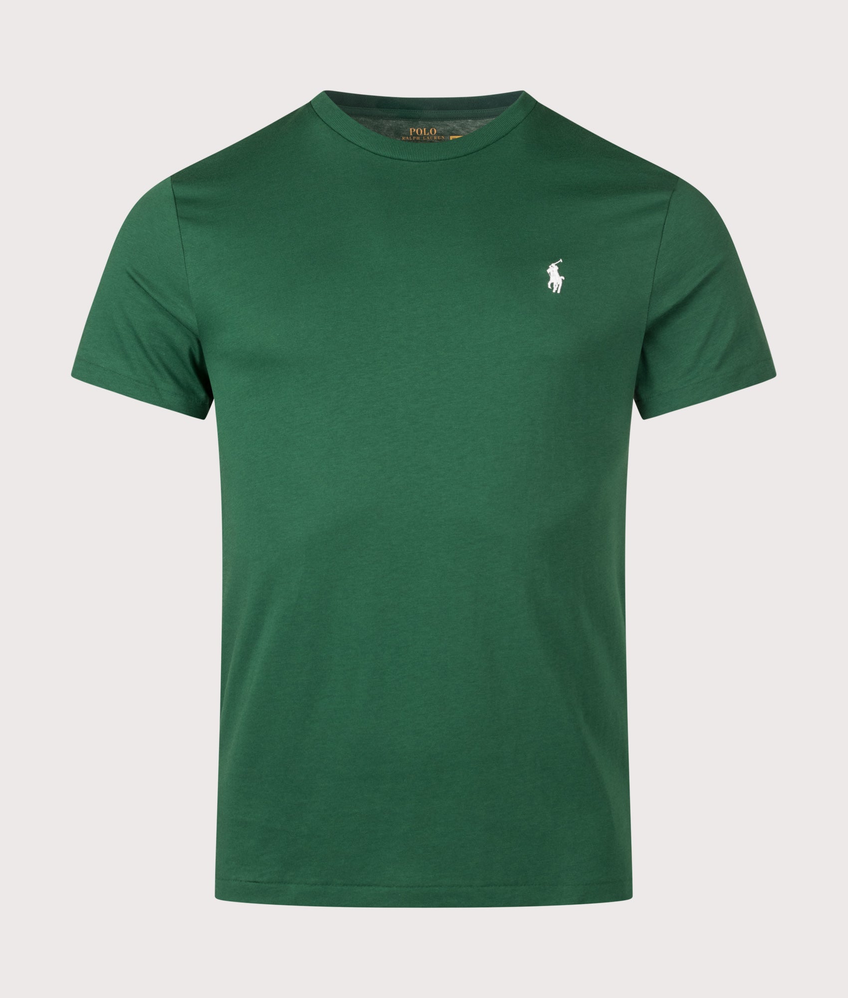 Polo Ralph Lauren Custom Slim Fit Jersey T-Shirt in New Forest at EQVVS Menswear. Front shot.