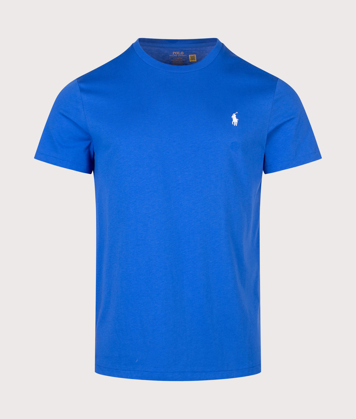 Polo Ralph Lauren Custom Slim Fit Jersey T-Shirt in New Iris Blue at EQVVS Menswear. Front shot.