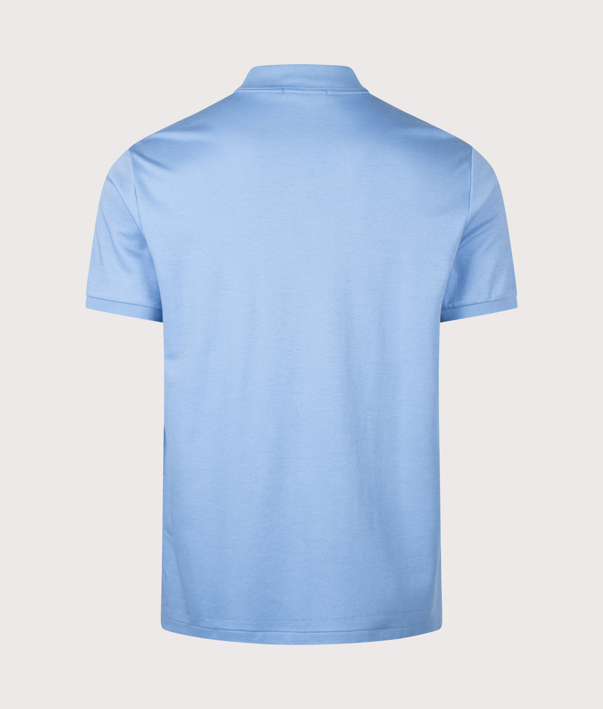 Polo Ralph Lauren Custom Slim Fit Soft Cotton Polo Shirt in Sky Blue at EQVVS Menswear. Back shot.