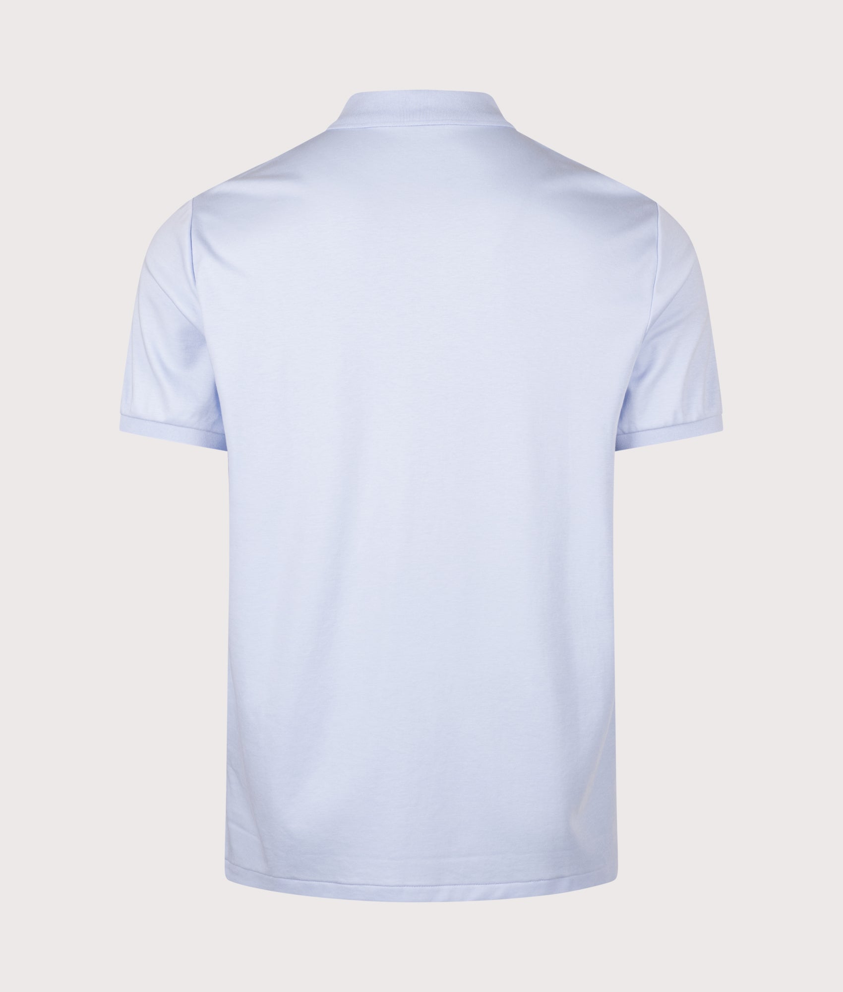 Polo Ralph Lauren Custom Slim Fit Soft Cotton Polo Shirt in Pebble Blue at EQVVS Menswear. Back shot.