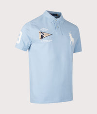 Custom Slim Fit Big Pony Polo Shirt: 002 Powder Blue 