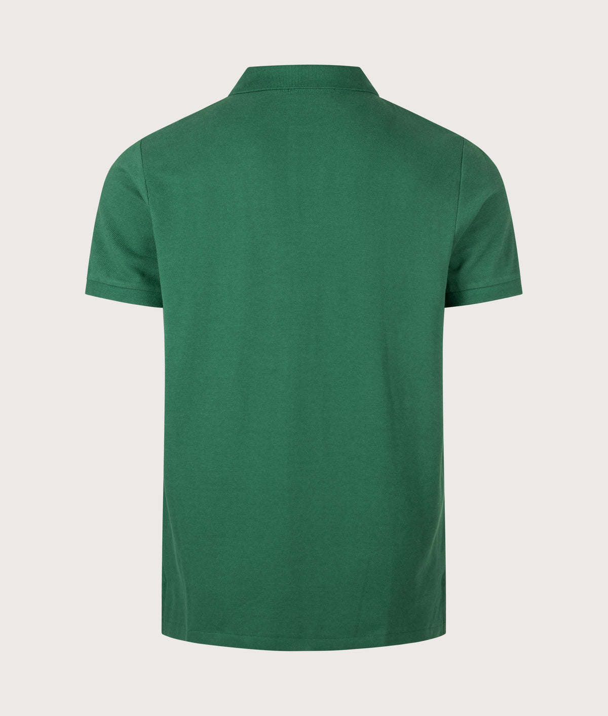 Polo Ralph Lauren Custom Slim Fit Mesh Polo Shirt in New Forest at EQVVS Menswear. Back shot.