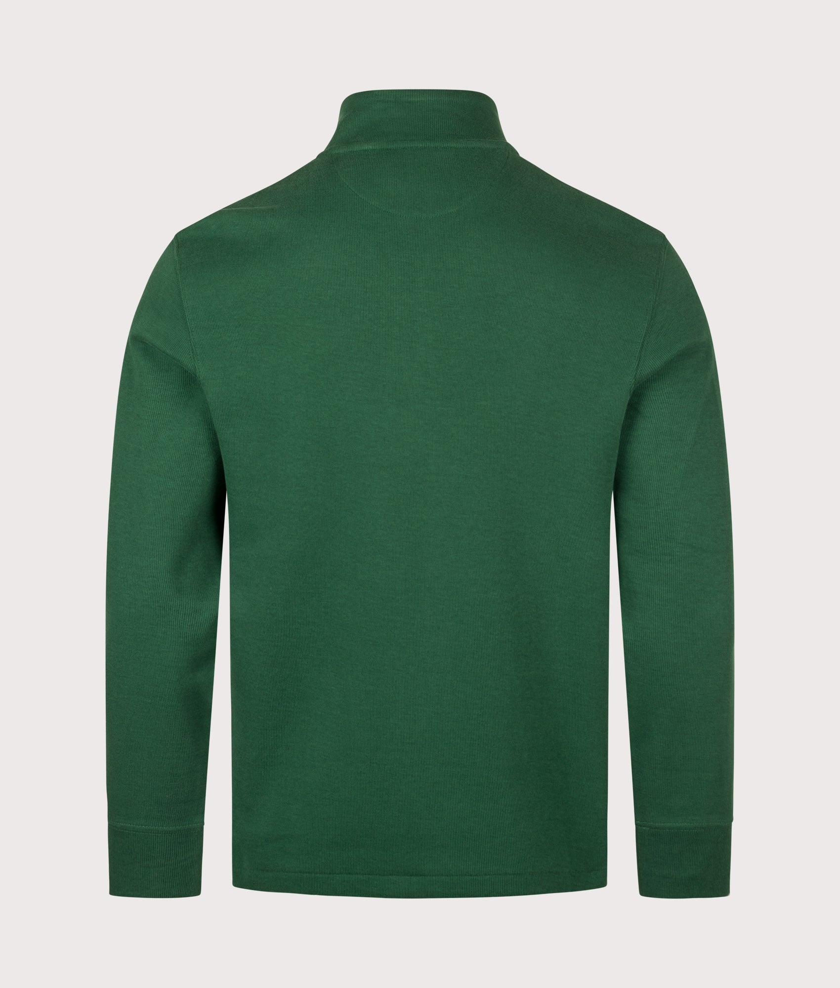 Polo Ralph Lauren Estate-Rib Quarter Zip Jumper in New Forest at EQVVS Menswear. Back shot.