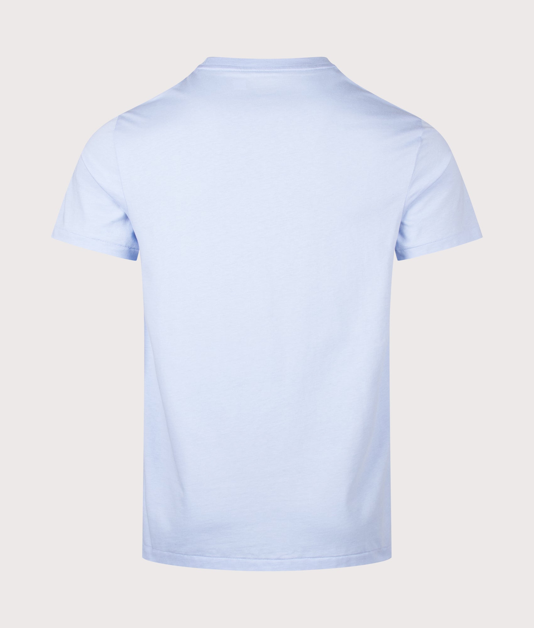 Polo Ralph Lauren Custom Slim Fit Jersey T-Shirt in Pebble Blue at EQVVS Menswear. Back shot.
