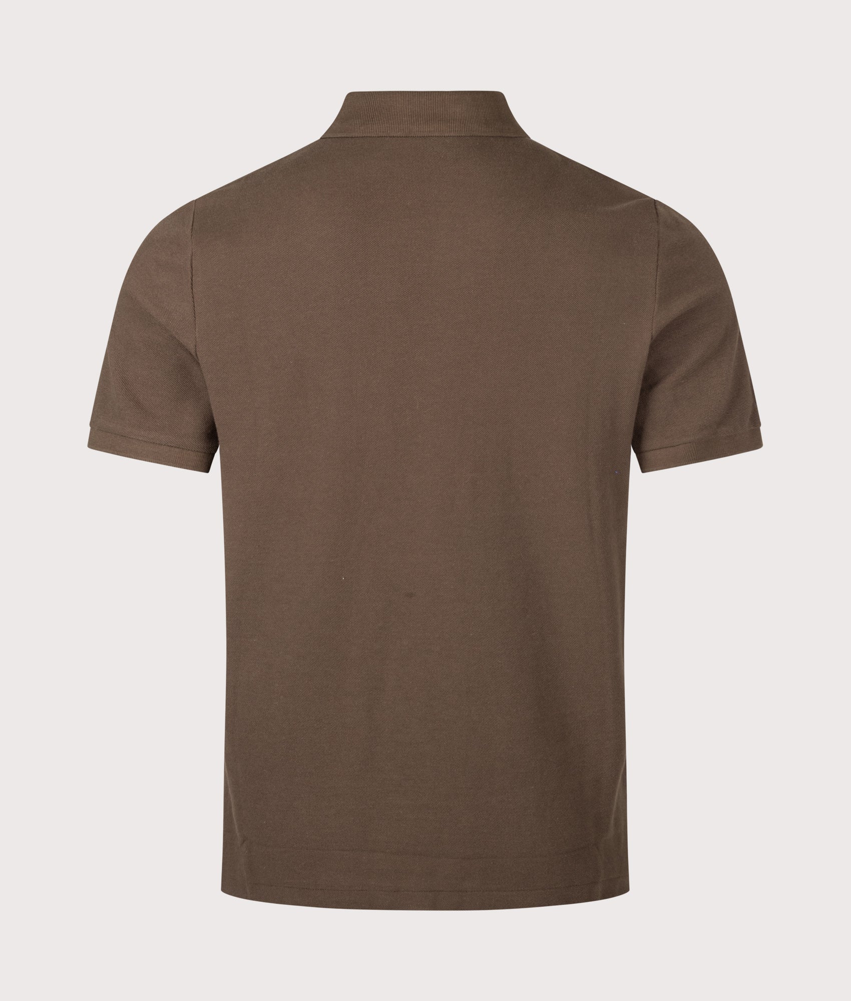Polo Ralph Lauren Classic Fit Big Pony Mesh Polo Shirt in Nutmeg Brown at EQVVS Menswear. Back shot.