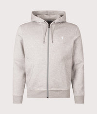Zip Through Double Knit Hoodie: 513 Dark Sport Heather 