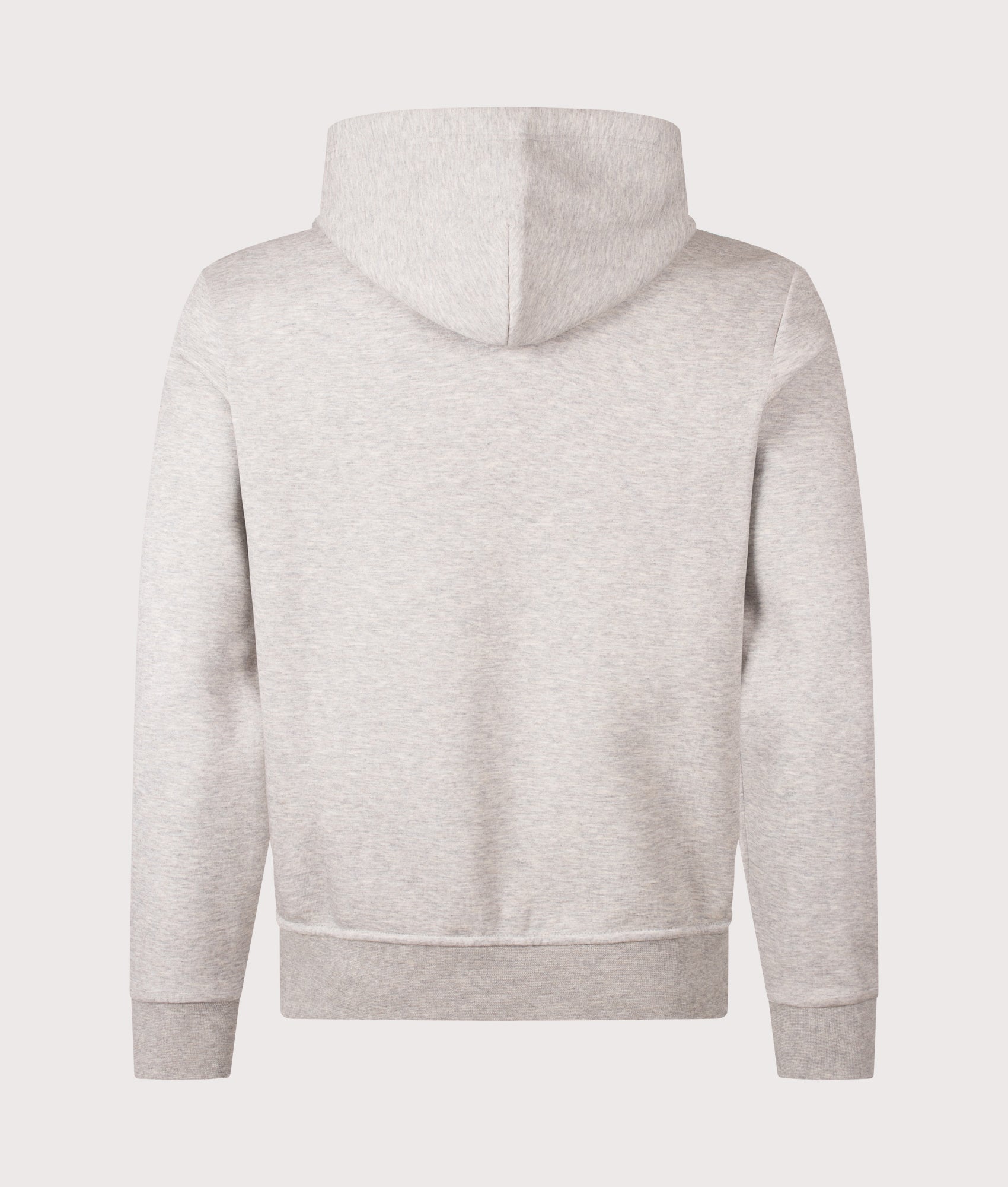 Polo Ralph Lauren Zip Through Double Knit Hoodie in Dark Sport Heather at EQVVS Menswear. Back shot.