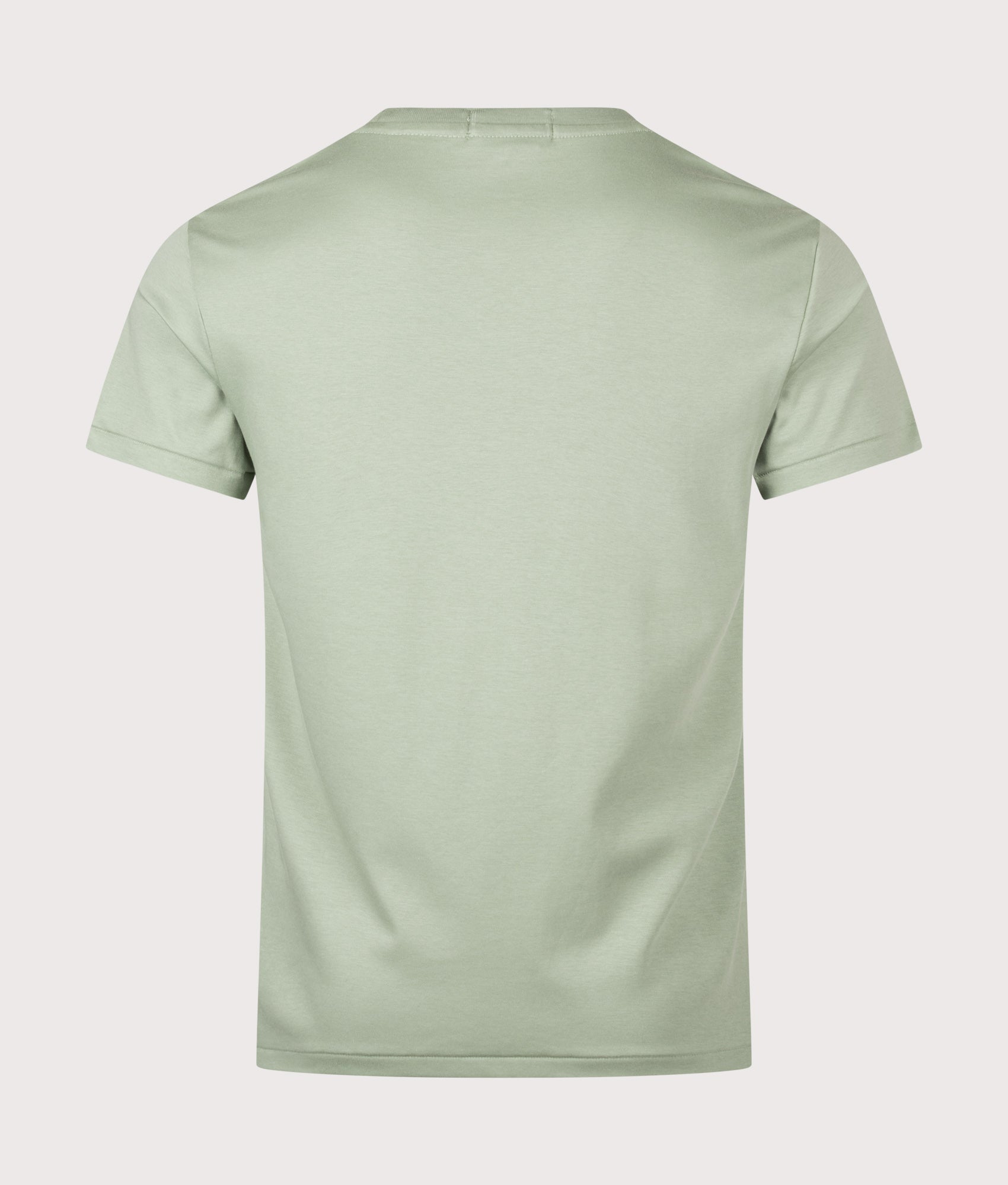 Polo Ralph Lauren Custom Slim Fit Pima T-Shirt in Light Green at EQVVS Menswear. Back shot.