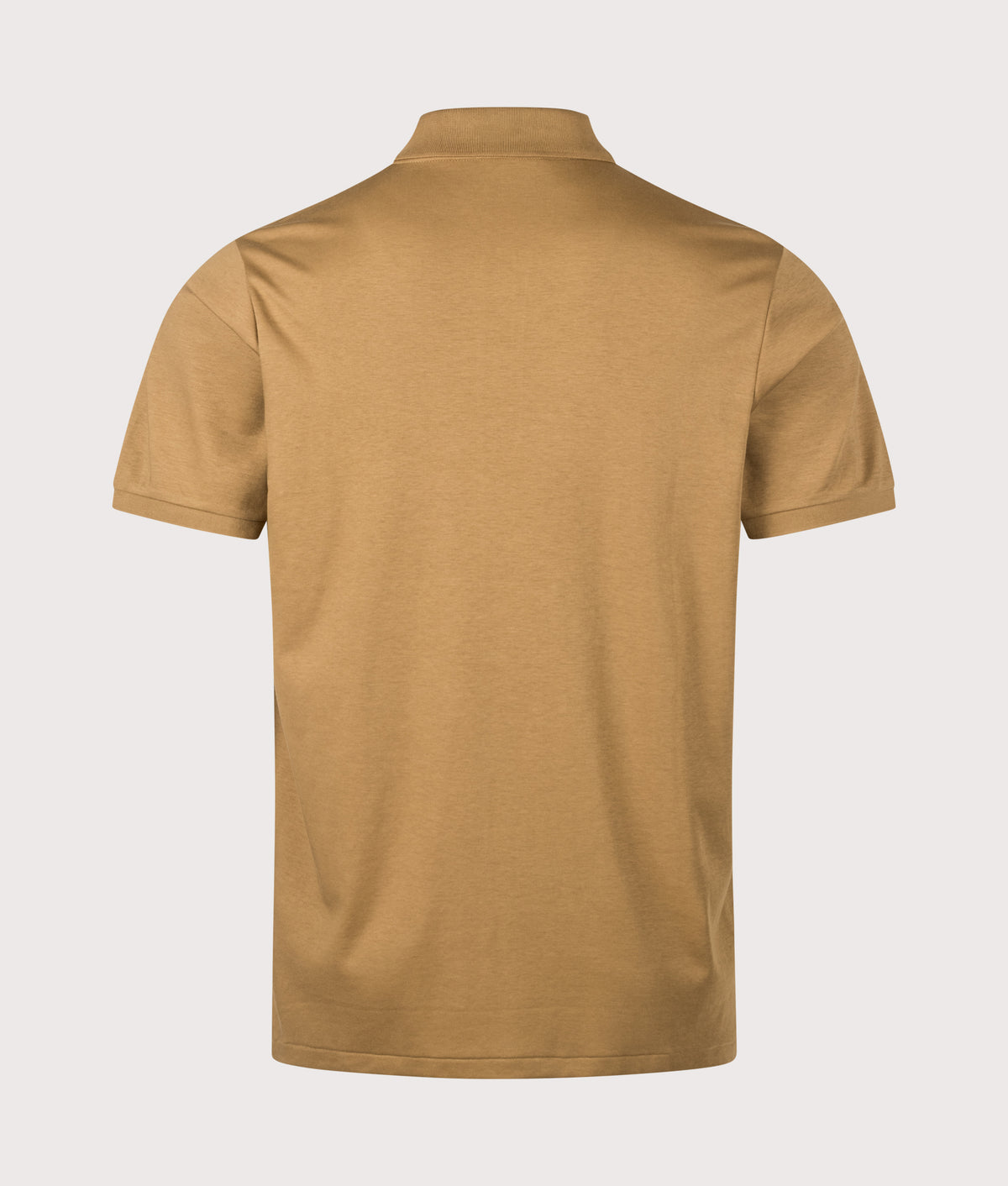 Polo Ralph Lauren Custom Slim Fit Soft Cotton Polo Shirt in Cafe Brown at EQVVS Menswear. Back shot.