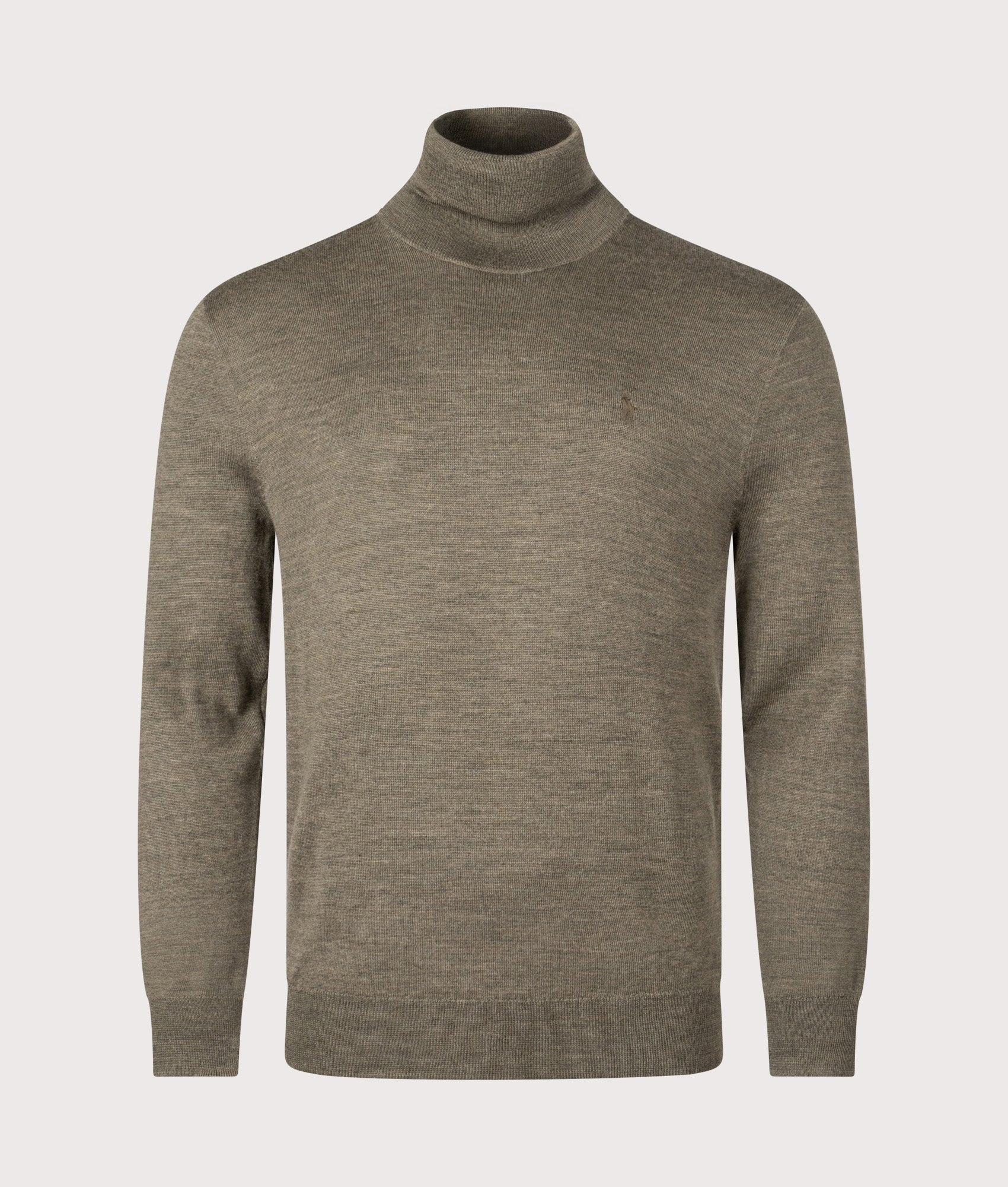 Wool Turtleneck Sweatshirt in Cargo Olive Heather | 100% Wool | Polo Ralph Lauren | Shot at EQVVS |  Front shot 