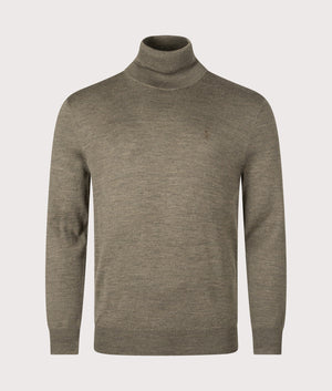 Wool Turtleneck Sweatshirt in Cargo Olive Heather | 100% Wool | Polo Ralph Lauren | Shot at EQVVS |  Front shot 