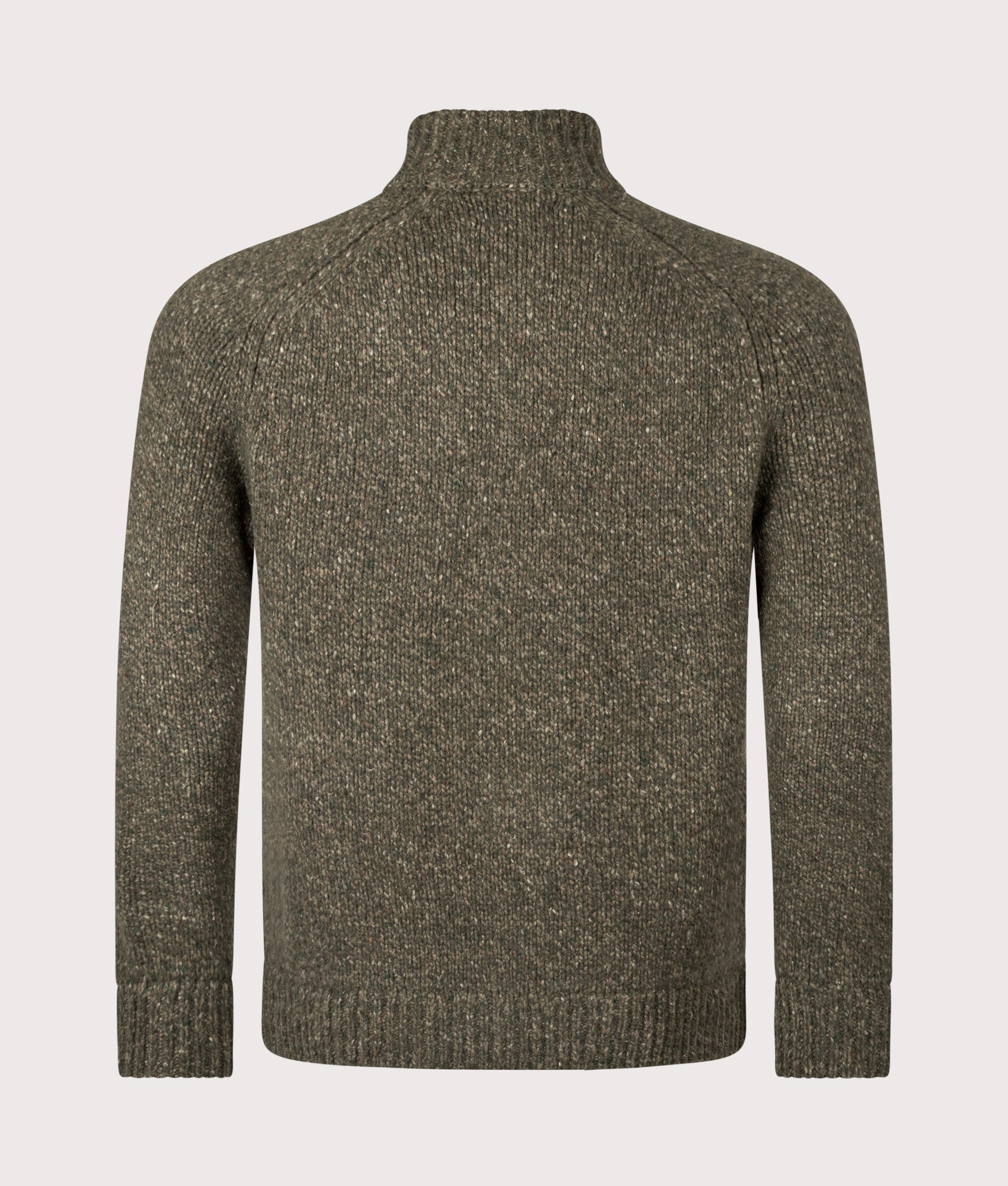 Wool-Blend Mockneck Cardigan in Olive Marl | Polo Ralph Lauren | EQVVS | Back shot 