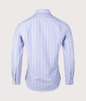 Custom Slim Fit Striped Oxford Shirt in Blue Multi | Polo Ralph Lauren | EQVVS | Back shot 