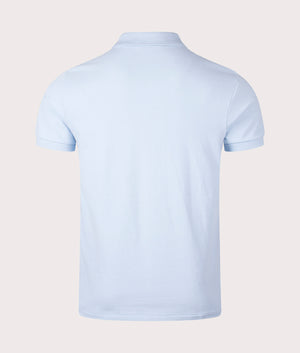 Polo Ralph Lauren Custom Slim Fit Mesh Polo Shirt in 452 Southport Blue at EQVVS Menswear. Back shot. 