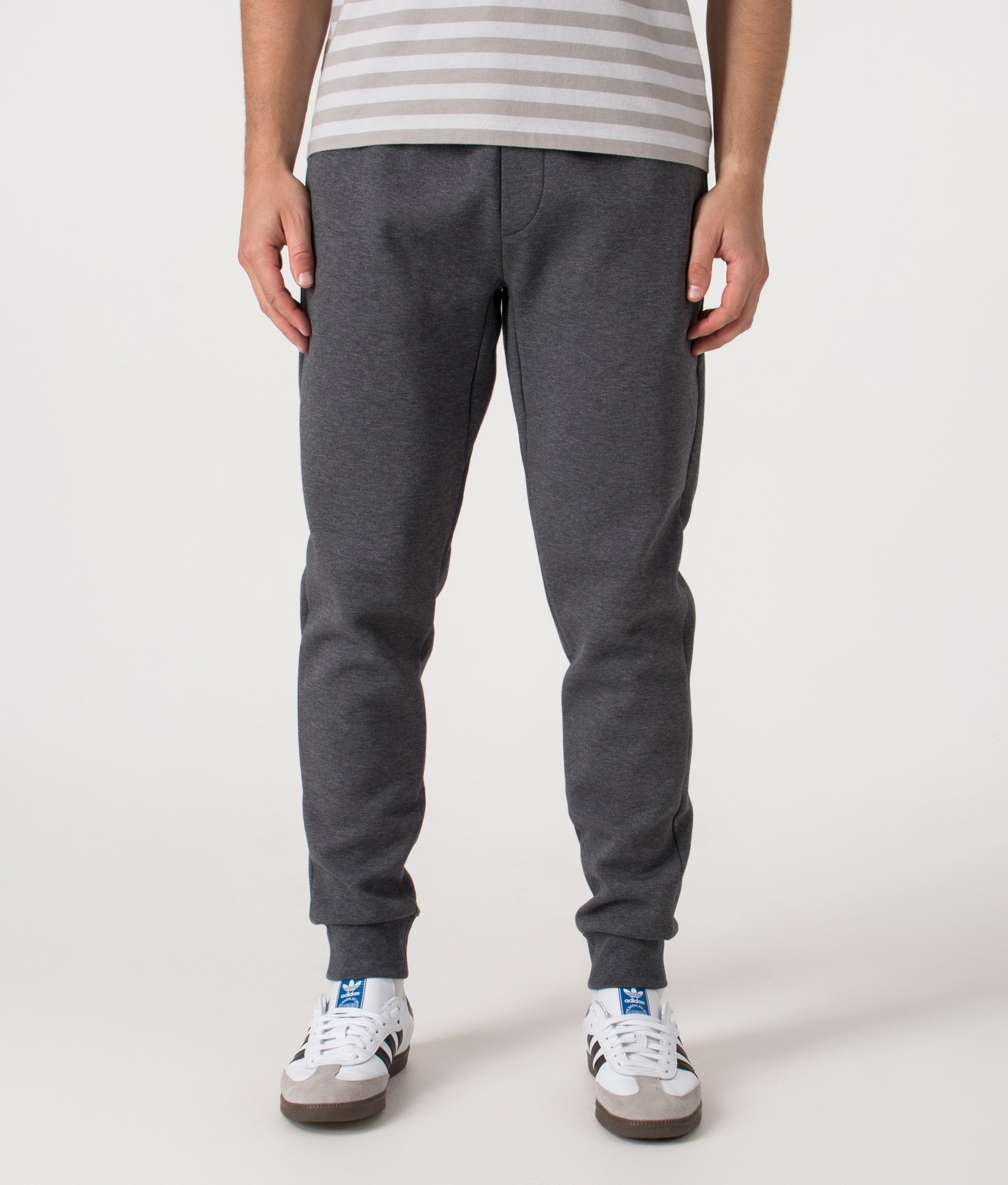 Double Knit Pony Logo Joggers by Polo Ralph Lauren in Barclay Heather. Shot by EQVVS. Front shot.