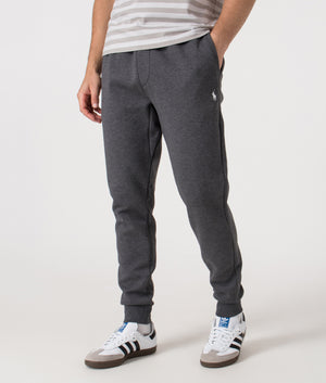 Double Knit Pony Logo Joggers by Polo Ralph Lauren in Barclay Heather. Shot by EQVVS. Front Detail shot.